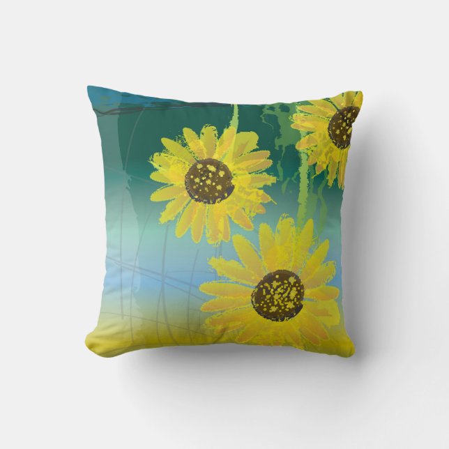 Solblommor dekorativ kudde (Framsida)