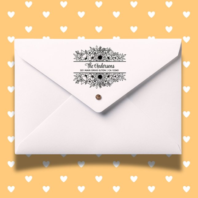 Solblommor - delat monogramtema stämpel (Personalize gifts and crafts with our Sunflowers Split Monogram Theme Rubber Stamp.)
