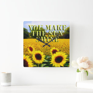 Solblommor du gör till Sol Shine, väggklocka