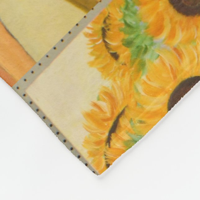 Solblommor efter fönster fleecefilt (Hörn)