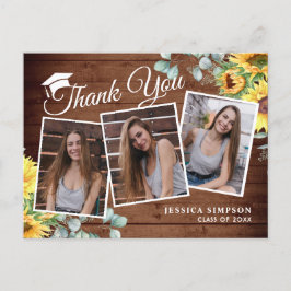 Solblommor Eucalyptus 3 PHOTO Studenten Tack Meddelande Vykort