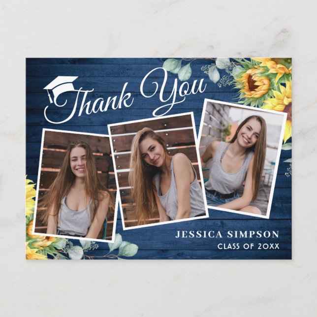 Solblommor Eucalyptus 3 PHOTO Studenten Tack Vykort (Framsida)