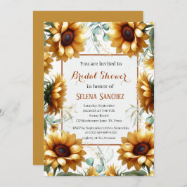 Solblommor Eucalyptus Blommigt Bride Möhippa Inbjudningar