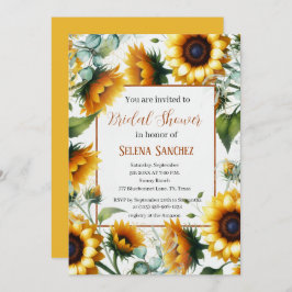 Solblommor Eucalyptus Blommigt Bride Möhippa Inbjudningar