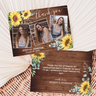 Solblommor Eucalyptus Rustic 3 PHOTO Studenten Tack Kort