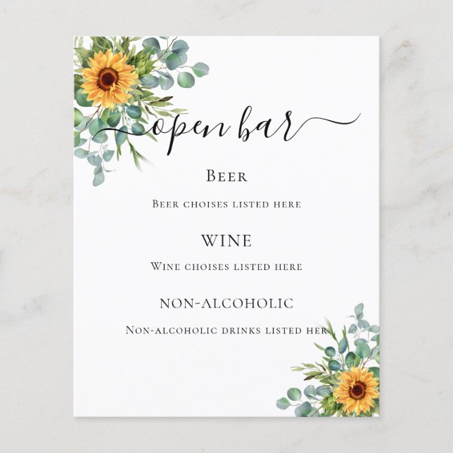 Solblommor, eukalyptus greenery pub (Framsida)