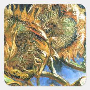 Solblommor F. 376 ~ Van Gogh Fyrkantigt Klistermärke
