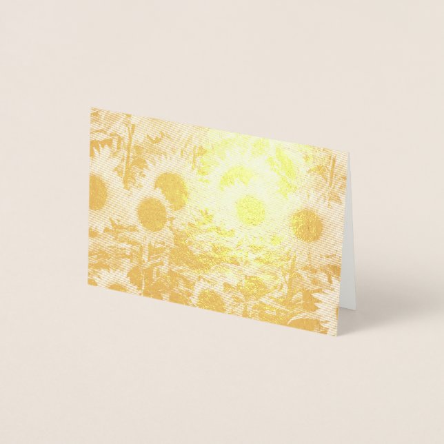 Solblommor Fält Foil Card Folierat Kort (Framsida)