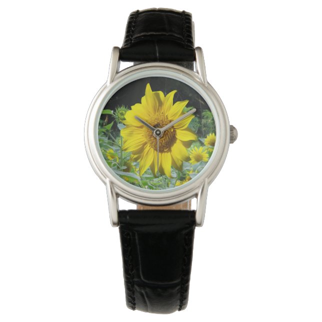 Solblommor Fält och solrosor Kvinnors eWatch Armbandsur (Framsida)