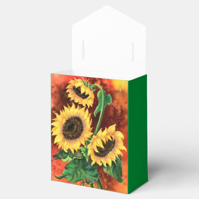Solblommor Favor Boxes Presentaskar (Öppnad)