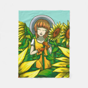 Solblommor Fleecefilt