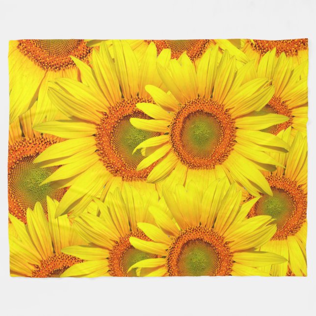 Solblommor Fleecefilt (Framsidan (Horisontell))