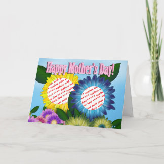 Solblommor för Mamma med dubbla Ram för Mors dag Kort