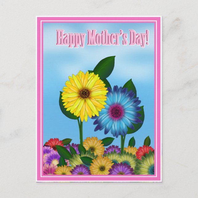 Solblommor för Mamma på Mors dag Vykort (Framsida)