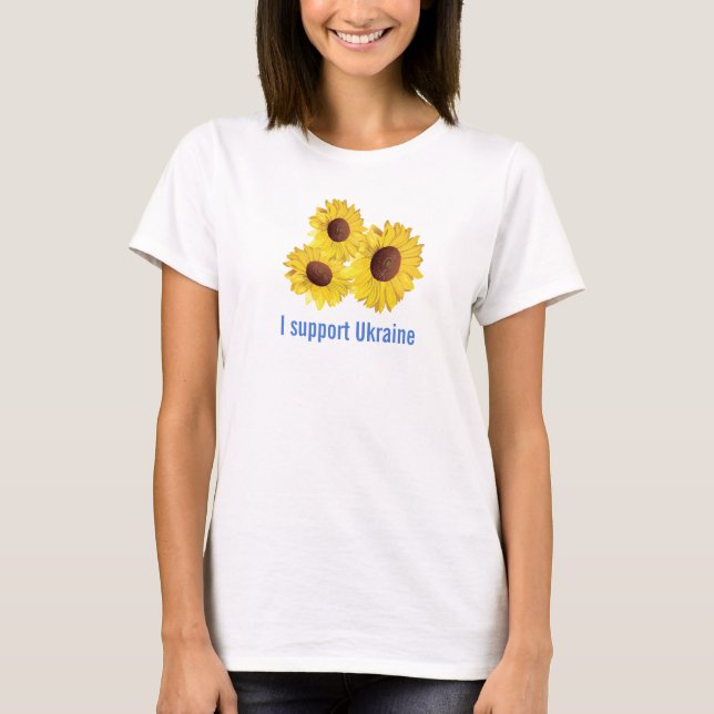 Solblommor för Ukraina Design TeeShirt T-Shirt (Framsida)