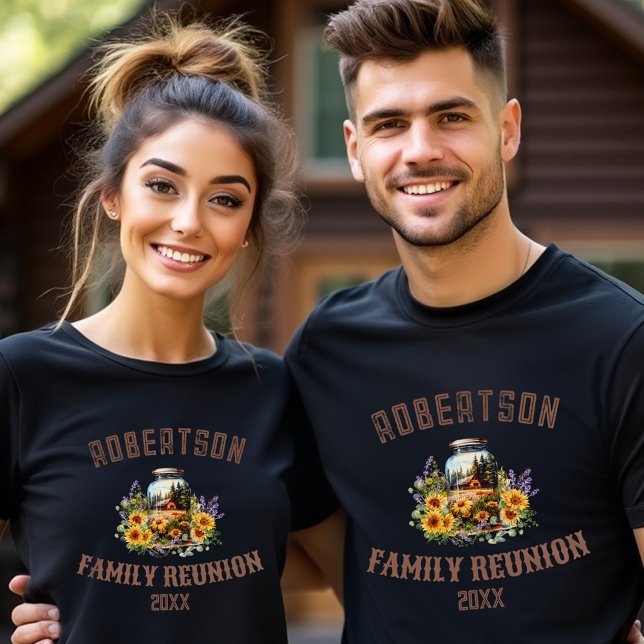 Solblommor Forest Cabin Family Reunion Manar T-Shi T Shirt (Sunflowers Forest Cabin Family Reunion Men T-Shirt)
