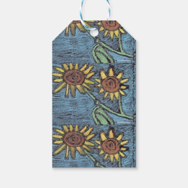 Solblommor Forever - Kids Art för CHOC Presentetikett (Framsidan)