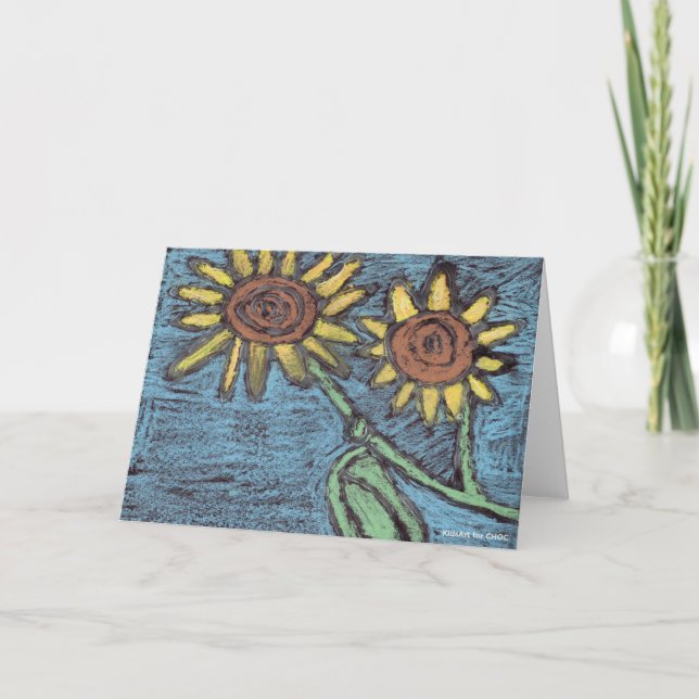 Solblommor Forever - KidsArt för CHOC Anteckningskort (Framsida)