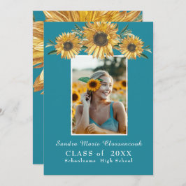 Solblommor, foto Blue Modern Rustic studenten Meddelande