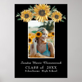 Solblommor, foto Modern Rustic Black Studenten och Poster
