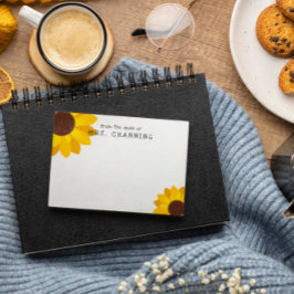 Solblommor från lärarskrivbordet post-it block