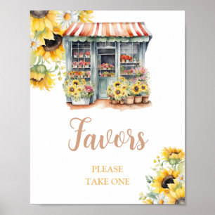 Solblommor från Möhippan på marknaden gynnar Poster