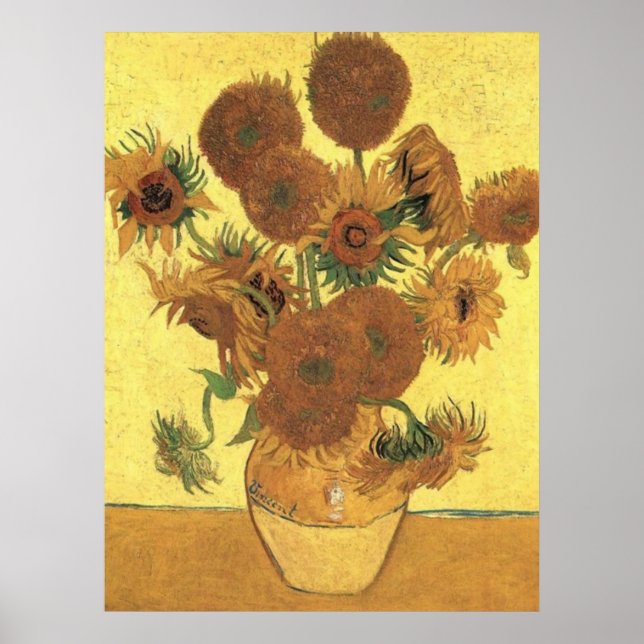 Solblommor från Van Gogh Post-Impressionist Poster (Framsidan)