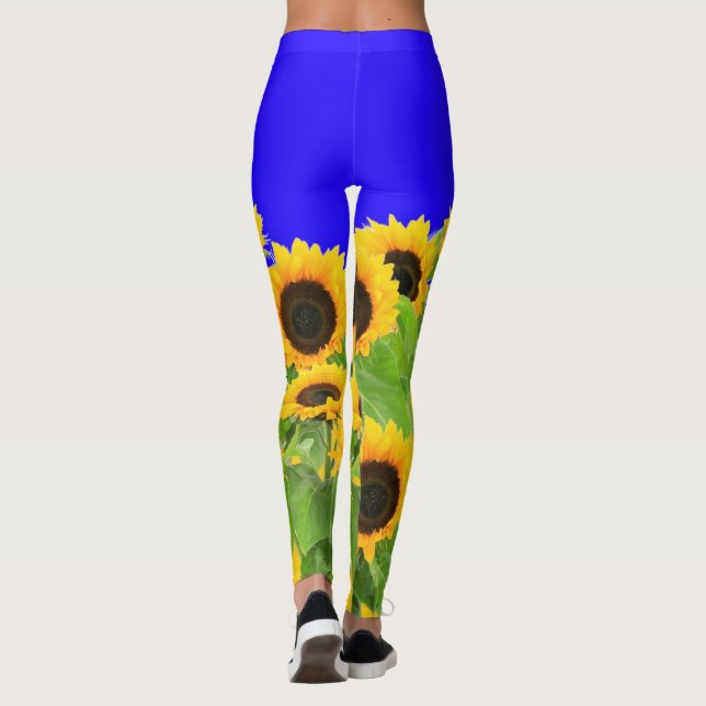 Solblommor - Frihet Ukraina, fred, Ukraina Flagga Leggings (Baksida)