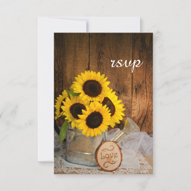 Solblommor Garden Watering Can Bröllop OSA Card (Framsida)