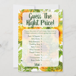 Solblommor gissar att Prisa babyskor spelar Inbjudningar