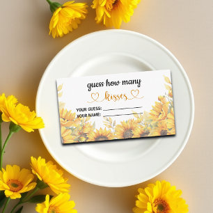 Solblommor gissar hur många Kisses-Möhippa spel Tilläggskort