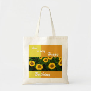 Solblommor - Grattis på födelsedagen budget Tote Tygkasse
