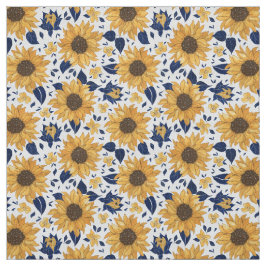 Solblommor Grönt tropiska djungelavtryck handflata Tyg