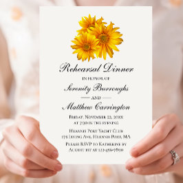 Solblommor Gult Blommigt Bröllop Rehearsal Dinner Inbjudningar