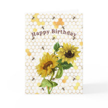 Solblommor Gult Guld Honeycomb Bees Birthday