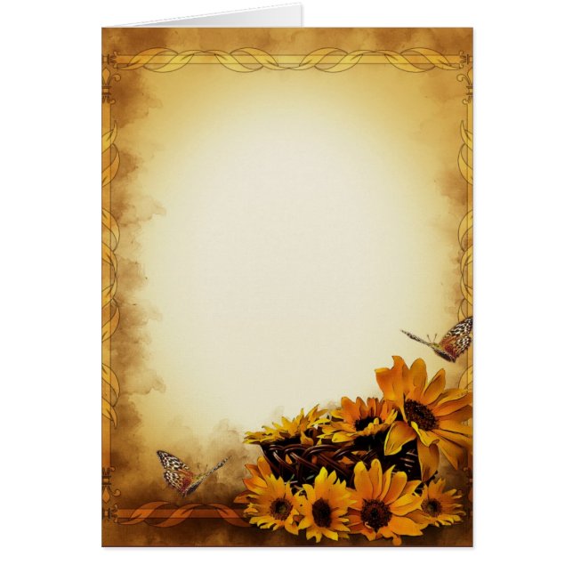 Solblommor Hälsningskort (Framsidan)