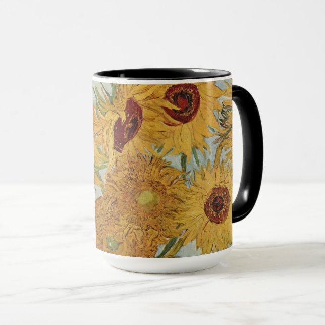 Solblommor (i blått)-Vincent van Gogh Small Mugg (Framsida höger)