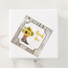 Solblommor i Cowboy Boot Möhippa Tack Gåvor Etiketter