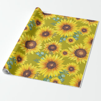 Solblommor i Gultens bakgrund Presentpapper