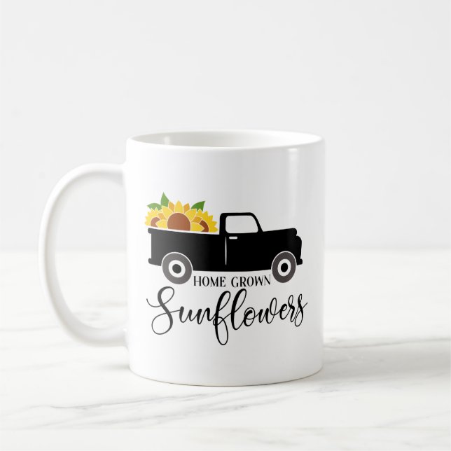 Solblommor i hemmet Cute Lastbil Coffee Mugg (Vänster)