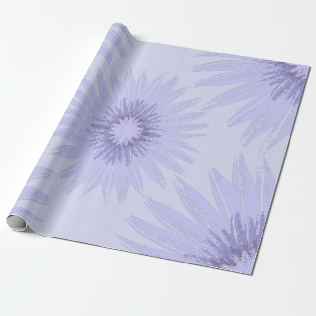 Solblommor i lavender presentpapper (Utrullad)