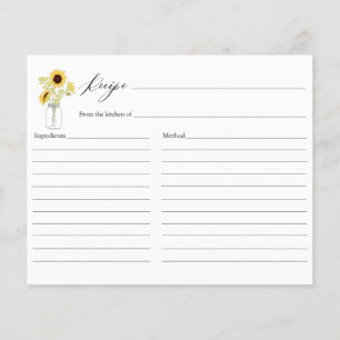 Solblommor i Mason Burk Möhippa Recept Card