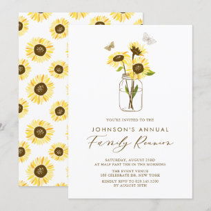 Solblommor i Mason Burk sommarfamiljeåterförening Inbjudningar