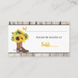 Solblommor i Möhippan Cowboy Boot Placeringskort