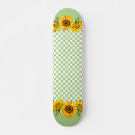 Solblommor i schacerboard mini skateboard bräda 18,5 cm