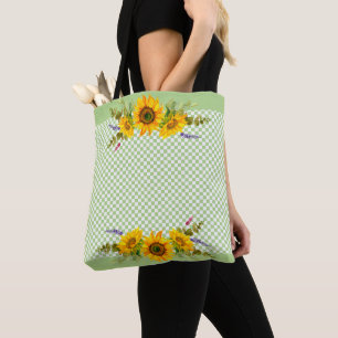 Solblommor i schacerboard tygkasse
