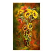 Solblommor i solrosartiklar i Vas Art Poster/skriv