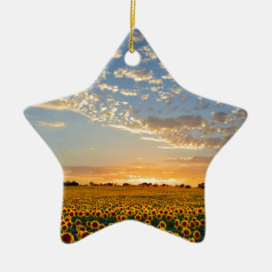 Solblommor i Sunset Julgransprydnad Keramik