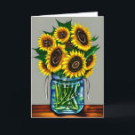 Solblommor i Vas Art Best Friends födelsedag Kort<br><div class="desc">Bästa vän Birthday-kort. Fin Abstrakt Gult Solblommor i Glass Vas AI skapade konstverk. Genetiskt innehåll</div>
