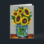 Solblommor i Vas Art Best Friends födelsedag Kort<br><div class="desc">Bästa vän Birthday-kort. Fin Abstrakt Gult Solblommor i Glass Vas AI skapade konstverk. Genetiskt innehåll</div>